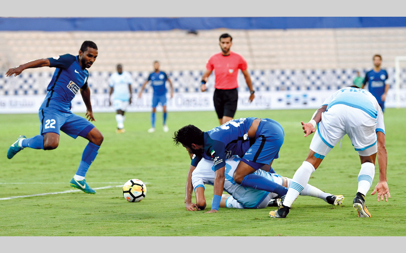 من مباراة النصر ودبا التي انتهت بفوز النصر 3-1. تصوير: مصطفى قاسمي