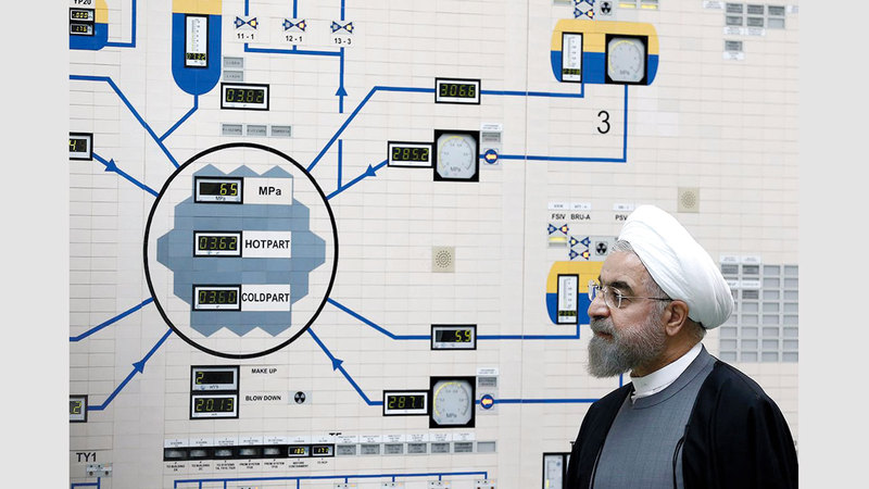 روحاني في زيارة سابقة إلى محطة بوشهر للطاقة النووية. أرشيفية