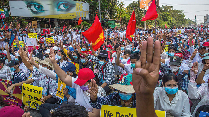 تظاهرات الاحتجاج لم تتوقف يوماً منذ الانقلاب العسكري.   عن «نيويورك تايمز»