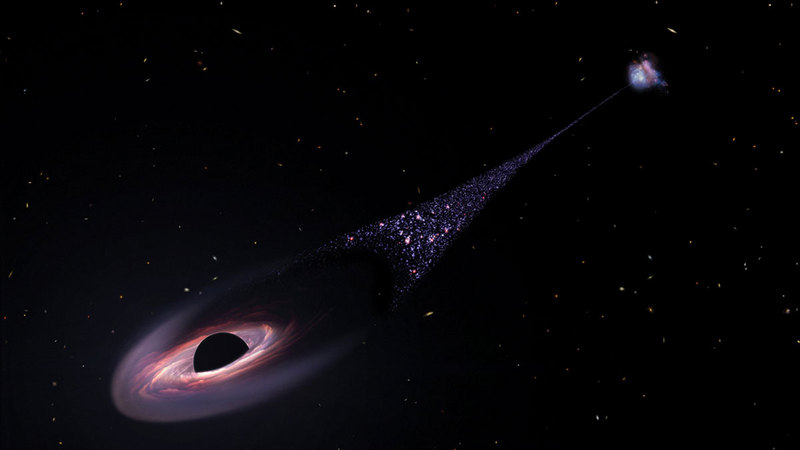 Massive black hole’s flow led to trail formation of stars discovered