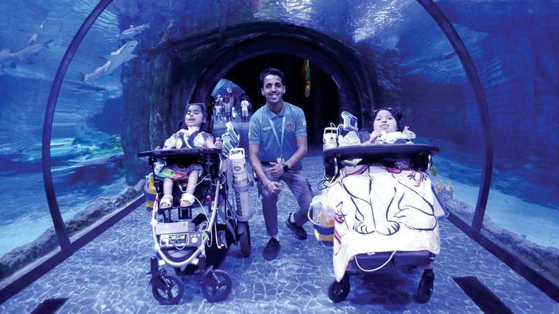 Make a Wish Foundation fulfills dreams of sick girls with visit to National Aquarium of the Canal in Abu Dhabi