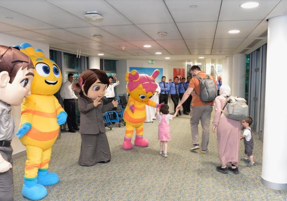 “Dubai Residence” receives children arriving through Dubai International Airport with their group of cartoon characters