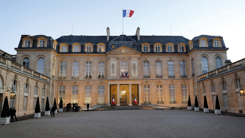 قصر الإليزيه في باريس المقر الرسمي للرئيس الفرنسي.   أرشيفية