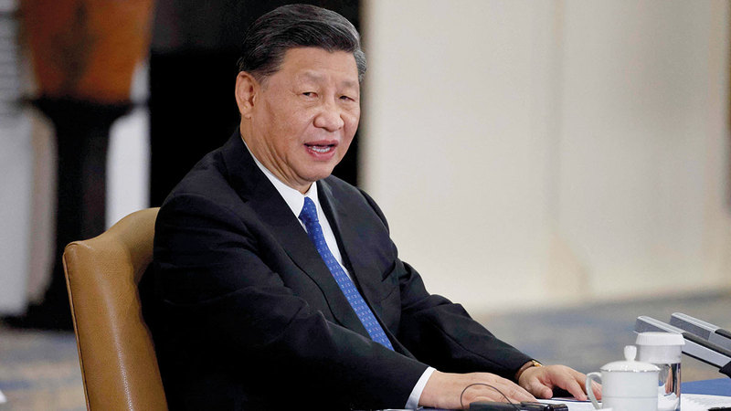 الرئيس الصيني يتطلع لأن تصبح بلاده قوة بحرية عظمى. رويترز