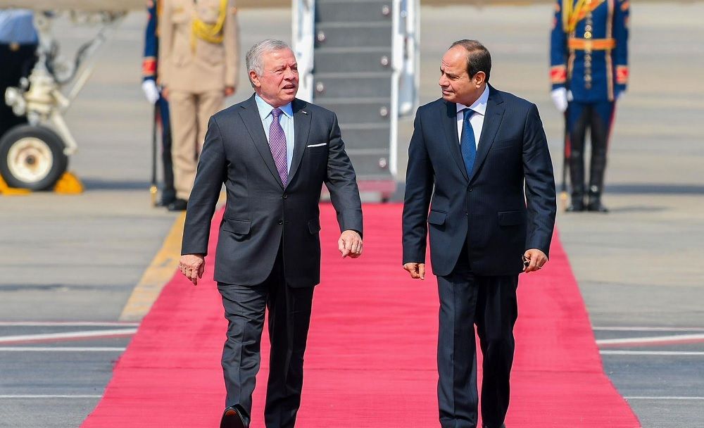 Al-Sisi and the King of Jordan affirmed their complete rejection of all attempts to dissolve the Palestinian issue.