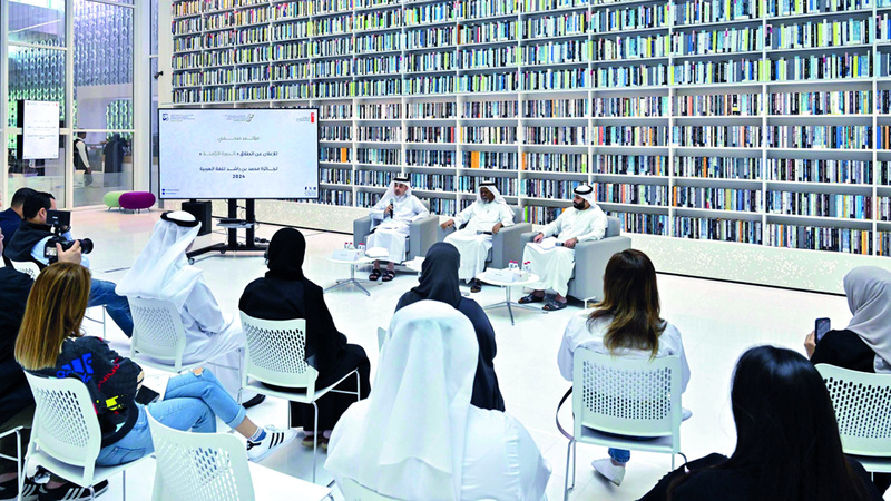 خلال الإعلان عن إطلاق الدورة الثامنة لجائزة محمد بن راشد للغة العربية. تصوير: أشوك فيرما