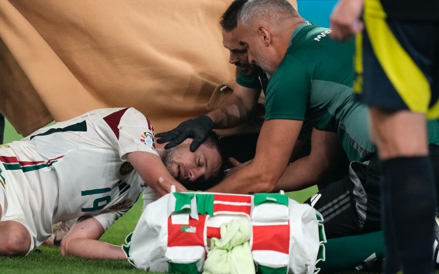 الصورة: إصابة مروعة للاعب المجر في كأس أمم أوروبا (صور)