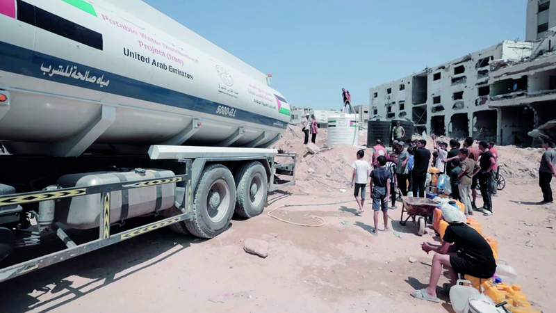 70 thousand beneficiaries of the availability of ingesting water to the displaced individuals in southern Gaza