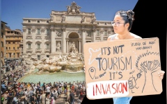 الصورة: أوروبيون يحتجون على الزيادة غير المسبوقة لأعداد السياح في بلدانهم