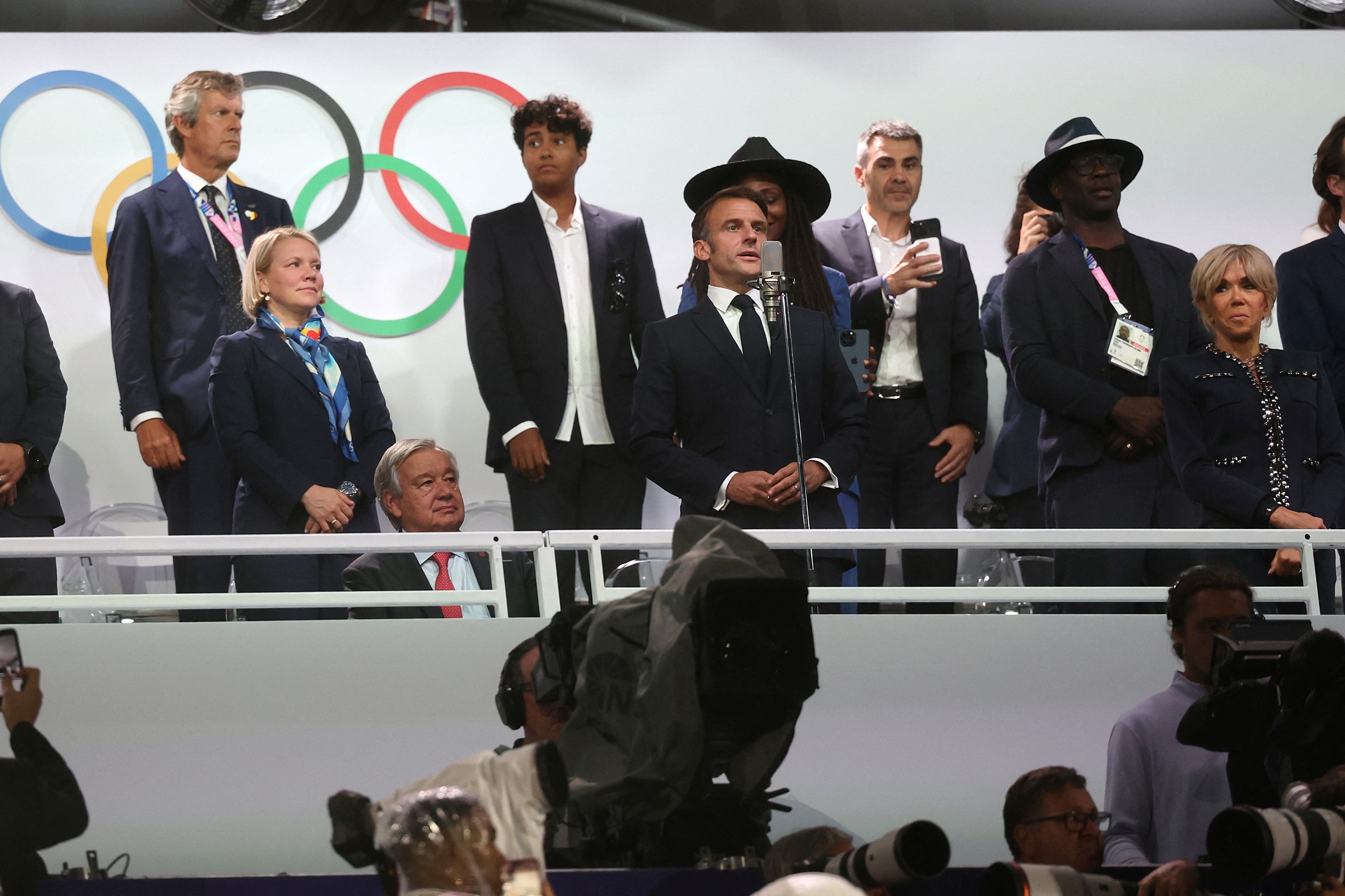 法国总统马克龙为巴黎 2024 年奥运会揭幕