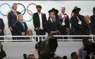 الصورة: الرئيس الفرنسي ماكرون يفتتح أولمبياد باريس 2024