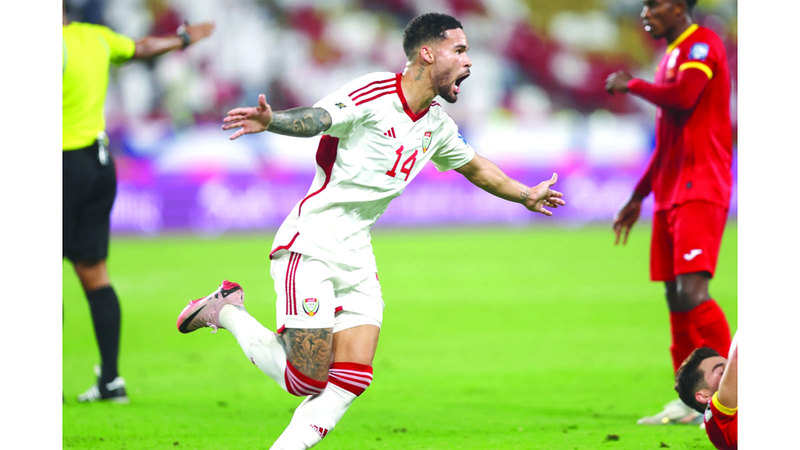 ميلوني سجل أول هدف له مع المنتخب. تصوير: سالم خميس