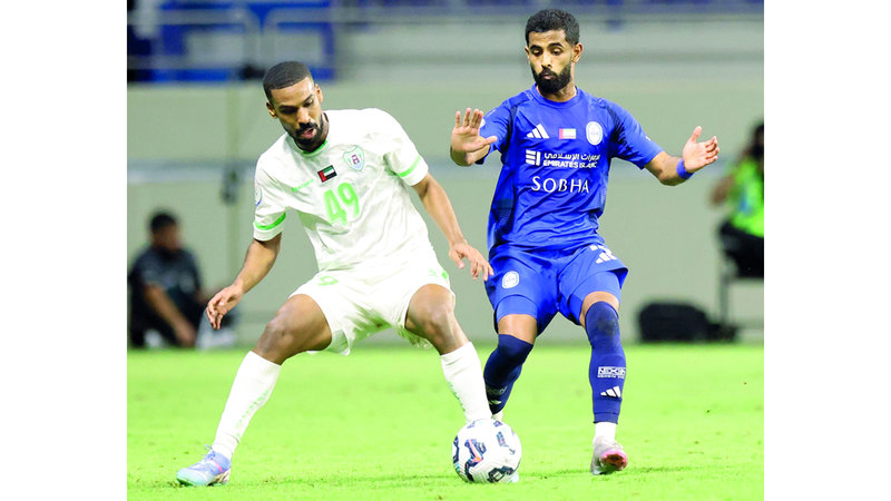 خلال مباراة دبا الحصن مع النصر في الدوري. تصوير: إبراهيم صادق