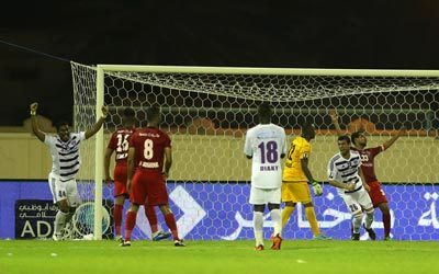 العين عرف طريقه إلى مرمى الشعب 3 مرات في الشوط الثاني. تصوير: مصطفى قاسمي