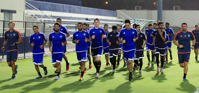 جانب من تدريبات النصر بعد الإفطار. من المصدر